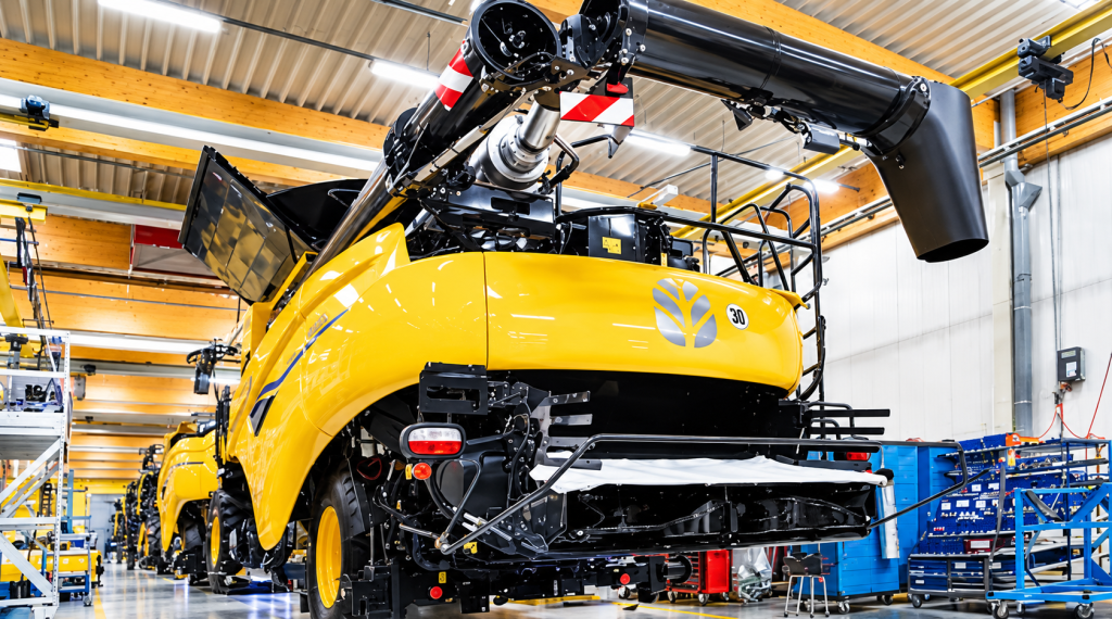 Производство зерноуборочных комбайнов New Holland на заводе в Зедельгеме