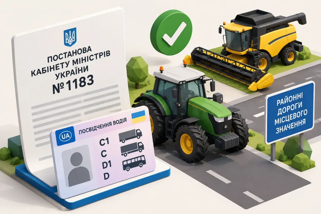 Постанова КМУ №1183 про керування трактором і сільгосптехнікою без посвідчення тракториста-машиніста
