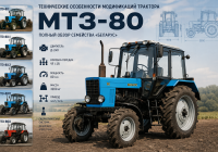 Сравнительная таблица технических характеристик основных модификаций МТЗ-80, МТЗ-82 и их специализированных версий